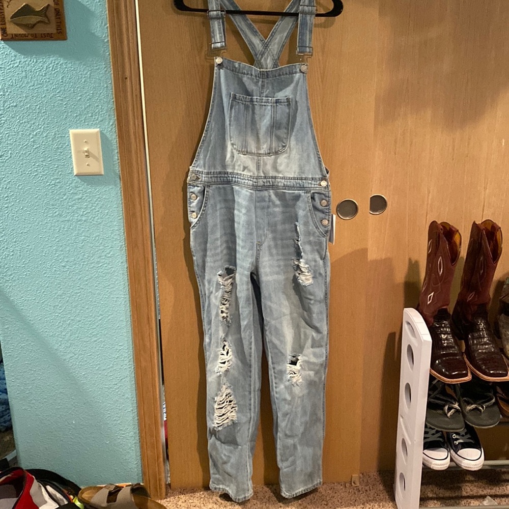 Pink blush overalls